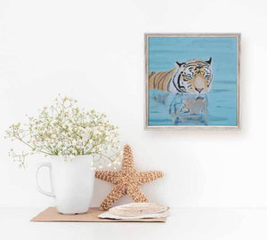 Relaxing Tiger Portrait - Mini Framed Canvas-Mini Framed Canvas-Jack and Jill Boutique