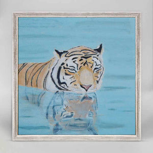 Relaxing Tiger Portrait - Mini Framed Canvas-Mini Framed Canvas-Jack and Jill Boutique