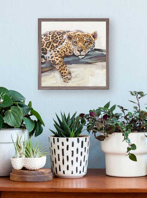 Resting Leopard - Mini Framed Canvas-Mini Framed Canvas-Jack and Jill Boutique