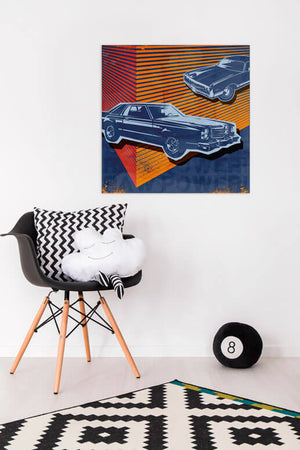 Retro Ride - 2 Blue Cars Wall Art-Wall Art-Jack and Jill Boutique