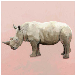 Rhino On Deep Blush Wall Art-Wall Art-Jack and Jill Boutique