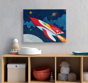 Rocket Man Wall Art-Wall Art-18x14 Canvas-Jack and Jill Boutique