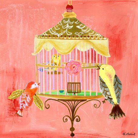 Rose Birdcage | Canvas Wall Art-Canvas Wall Art-Jack and Jill Boutique