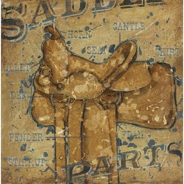 Saddle Parts | Cowboy Western Art Collection | Canvas Art Prints-Canvas Wall Art-Jack and Jill Boutique