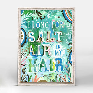 Salt Air in My Hair - Mini Framed Canvas-Mini Framed Canvas-Jack and Jill Boutique