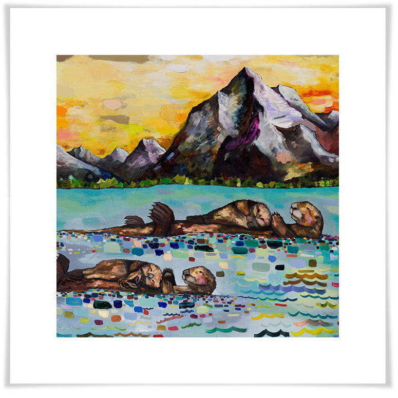 Sea Otters By The Mountains Wall Art-Wall Art-Jack and Jill Boutique