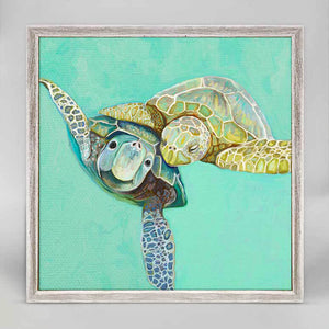 Sea Turtle Honeymoon - Mini Framed Canvas-Mini Framed Canvas-Jack and Jill Boutique
