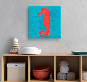 Seahorse Wall Art-Wall Art-14x14 Canvas-Jack and Jill Boutique