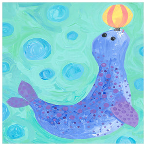 Seal with Ball Wall Art-Wall Art-14x14 Canvas-Jack and Jill Boutique