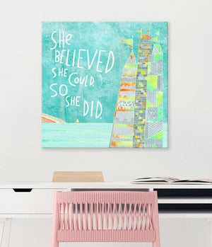 She Believed She Could Wall Art-Wall Art-Jack and Jill Boutique