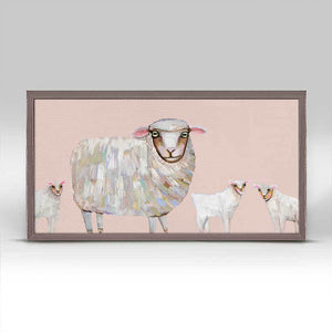 Sheep And Babies Mini Framed Canvas-Mini Framed Canvas-Jack and Jill Boutique