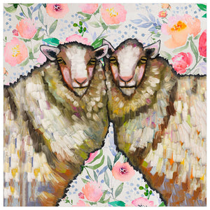 Sheep Duo - Floral Wall Art-Wall Art-Jack and Jill Boutique