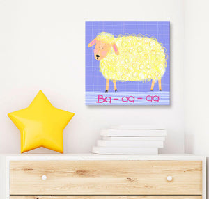 Sheep Says Ba-aa-aa Wall Art-Wall Art-10x10 Canvas-Jack and Jill Boutique