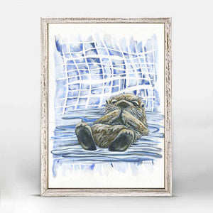 Shibori and Marine Mammals - Taking a Break Mini Framed Canvas-Mini Framed Canvas-Jack and Jill Boutique
