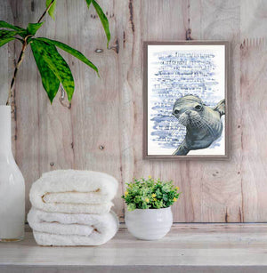 Shibori and Marine Mammals - Well Hello There Mini Framed Canvas-Mini Framed Canvas-Jack and Jill Boutique