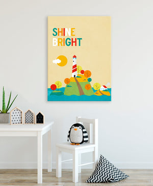 Shine Bright - Cream Wall Art-Wall Art-18x24 Canvas-Jack and Jill Boutique