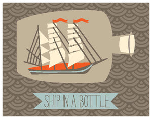 Ship In A Bottle Wall Art-Wall Art-Jack and Jill Boutique