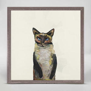 Siamese Cat On Cream - Mini Framed Canvas-Mini Framed Canvas-Jack and Jill Boutique
