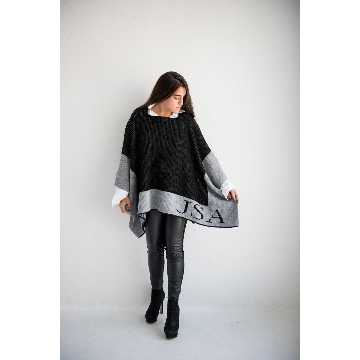 Single Border Personalized Blanket Poncho-Poncho-Jack and Jill Boutique