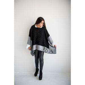 Single Border Personalized Blanket Poncho-Poncho-Default-Jack and Jill Boutique