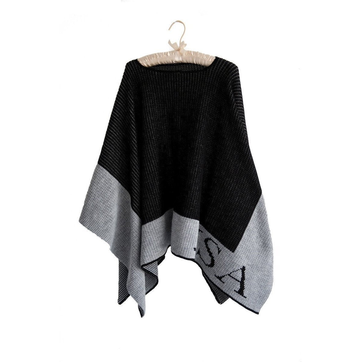 Single Border Personalized Blanket Poncho-Poncho-Jack and Jill Boutique