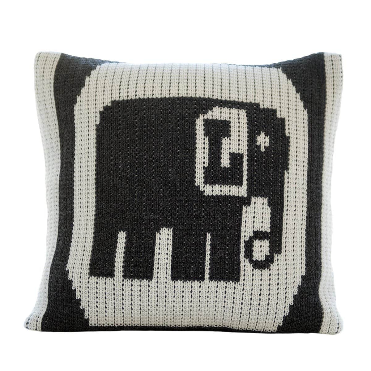 Single Elephant Initial Personalized Pillow-Pillow-Jack and Jill Boutique