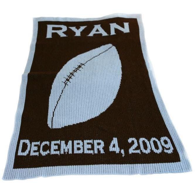 Single Football Personalized Stroller Blanket or Baby Blanket-Blankets-Jack and Jill Boutique