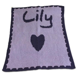 Single Heart and Scalloped Edge Personalized Stroller Blanket or Baby Blanket-Blankets-Jack and Jill Boutique