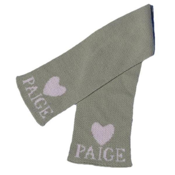 Single Heart Personalized Knit Scarf-Scarves-Jack and Jill Boutique