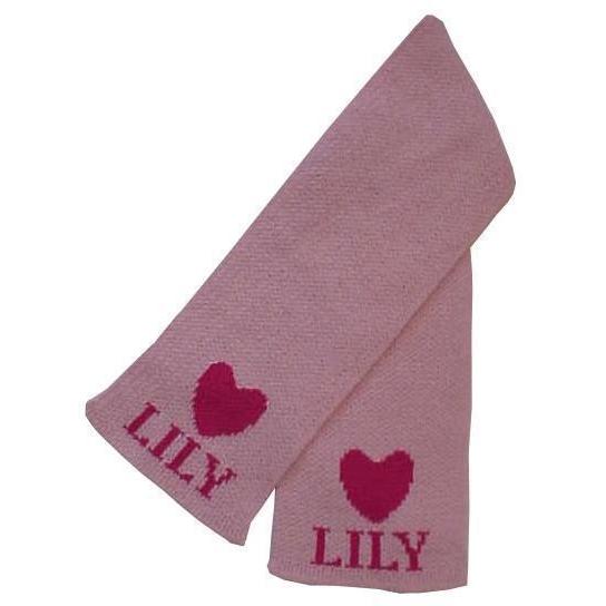 Single Heart Personalized Knit Scarf-Scarves-Jack and Jill Boutique