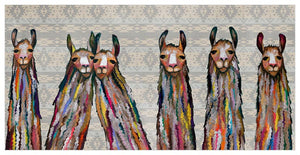 Six Lively Llamas - Tribal Wall Art-Wall Art-Jack and Jill Boutique