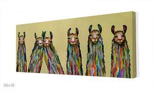 Six Lively Llamas Wall Art-Wall Art-Jack and Jill Boutique