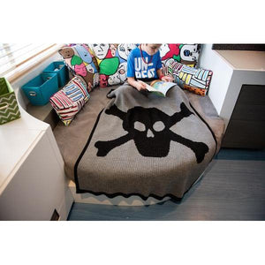 Skull and Crossbones Personalized Stroller Blanket or Baby Blanket-Baby Blanket-Jack and Jill Boutique