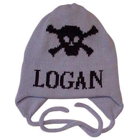 Skull Crossbones Personalized Knit Hat-Hats-Jack and Jill Boutique