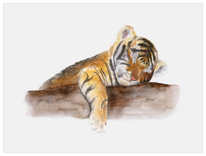 Sleeping Animal Portraits - Baby Tiger Wall Art-Wall Art-Jack and Jill Boutique