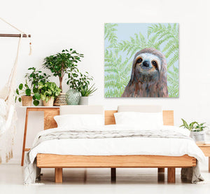 Sloth With Fern Wall Art-Wall Art-Jack and Jill Boutique