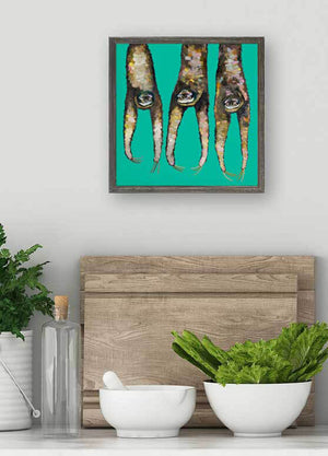 Sloths Hanging Out On Bright Teal - Mini Framed Canvas-Mini Framed Canvas-Jack and Jill Boutique
