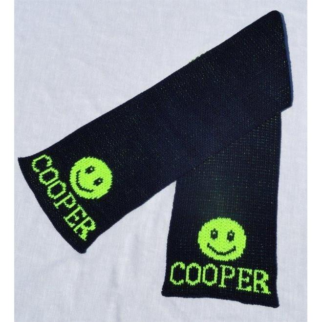 Smiley Face Personalized Knit Scarf-Scarves-Jack and Jill Boutique