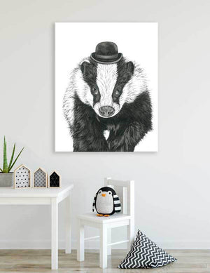 Society Animals - Benny Badger Wall Art-Wall Art-Jack and Jill Boutique