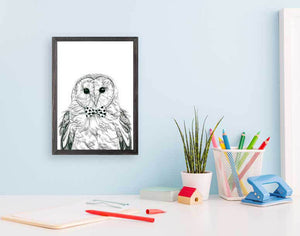 Society Animals - Oliver Owl Mini Framed Canvas-Mini Framed Canvas-Jack and Jill Boutique