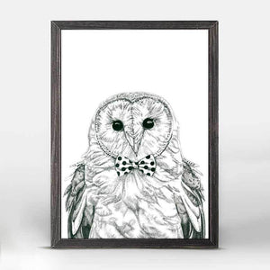 Society Animals - Oliver Owl Mini Framed Canvas-Mini Framed Canvas-Jack and Jill Boutique