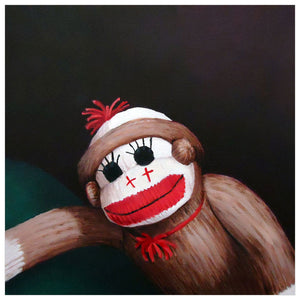 Sock Monkey Wall Art-Wall Art-14x14 Canvas-Jack and Jill Boutique