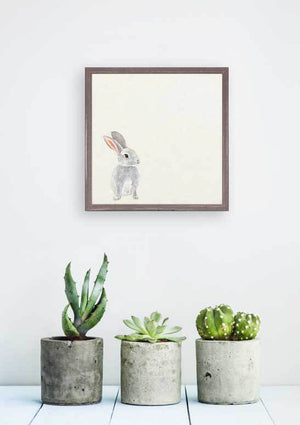 Soft Gray Bunny - Mini Framed Canvas-Mini Framed Canvas-Jack and Jill Boutique