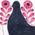 ART PRINT - BLACK BIRD IN FLOWERS-Art Print-Jack and Jill Boutique