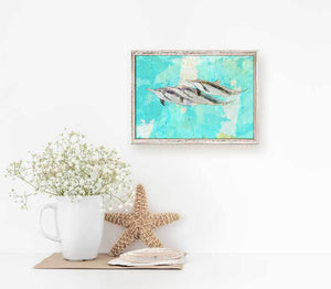 Spinner Dolphins - Mini Framed Canvas-Mini Framed Canvas-Jack and Jill Boutique