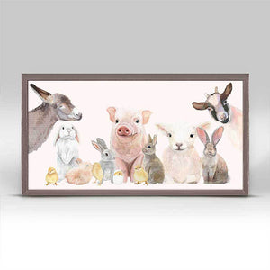 Spring Animal Babies - Pink Mini Framed Canvas-Mini Framed Canvas-Jack and Jill Boutique