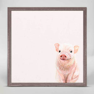 Spring Piglet - Mini Framed Canvas-Mini Framed Canvas-Jack and Jill Boutique