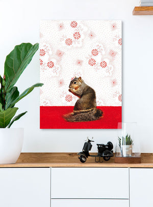 Squirrel on Pattern Wall Art-Wall Art-Jack and Jill Boutique