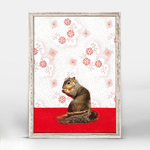 Squirrel on Pattern - Mini Framed Canvas-Mini Framed Canvas-Jack and Jill Boutique