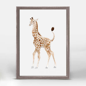 Standing Baby Giraffe - Mini Framed Canvas-Mini Framed Canvas-Jack and Jill Boutique